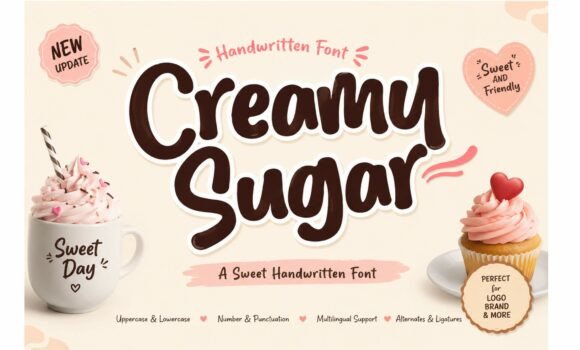 Creamy Sugar: A Playful Handwritten Typeface for Modern Brands