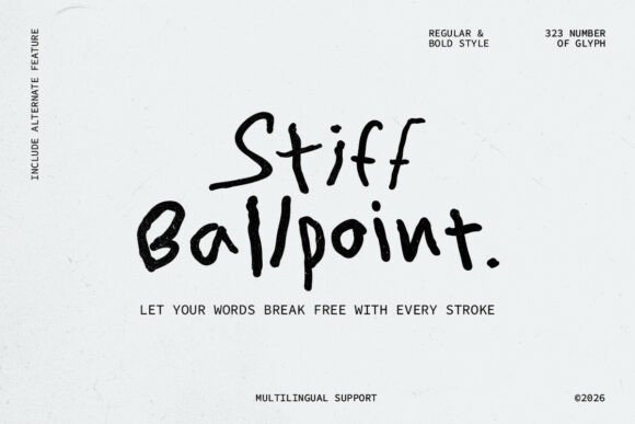 Stiff Ballpoint Font: Raw Handwritten Style for Bold Brands